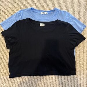 DEAL 2 for 1- Cotton:On Black and Blue Cropped T-Shirts